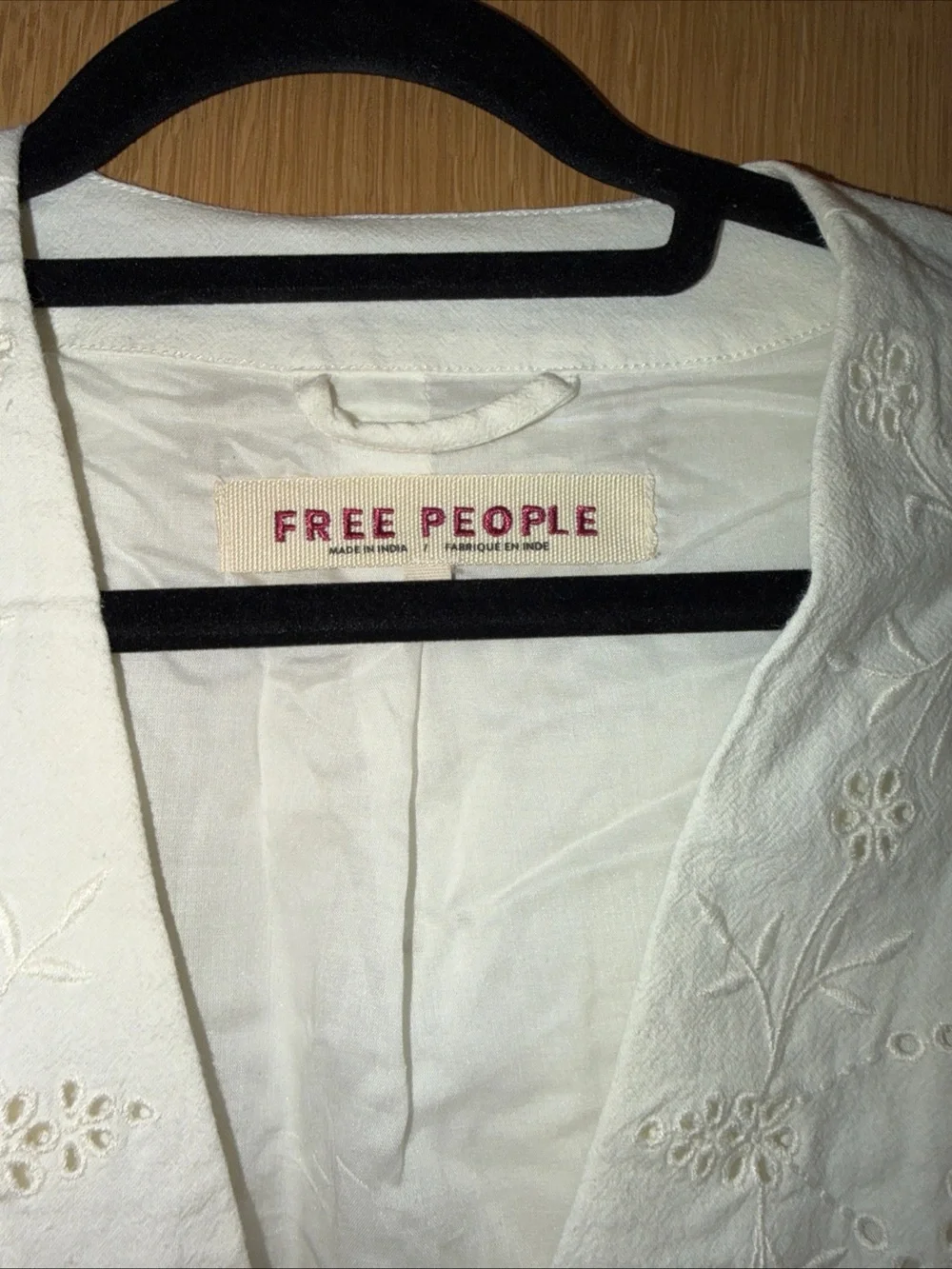 Free People Wild Daisy Floral Ivory Cropped Jacket Bohemian  Size S